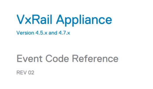 VxRail Event Code