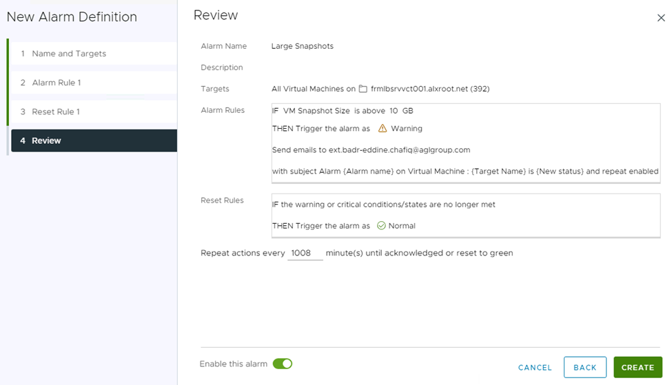 New Alarm Definitions, Review